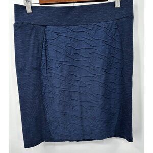 Toad & Co Samba Wave Pencil Skirt Women Medium Blue Mini Stretchy Organic Cotton